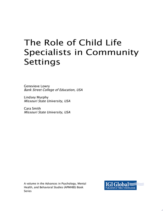 The Role of Child Life Specialists in Community Settings
