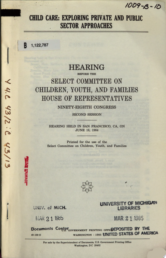 Child Care, Exploring Private and Public Sector Approaches