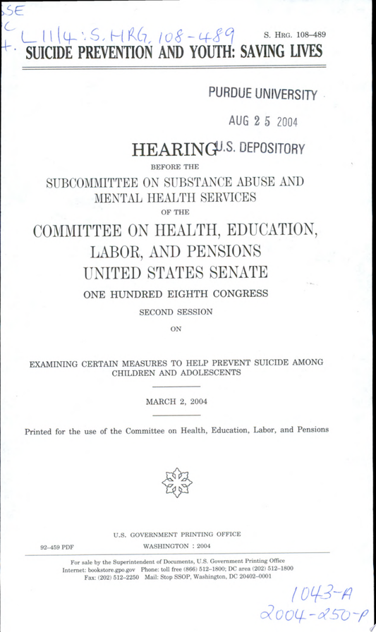 Suicide Prevention and Youth